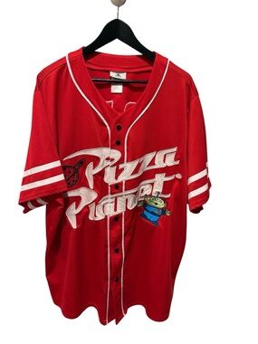 Disney Red Pizza Planet Button-Down Shirt